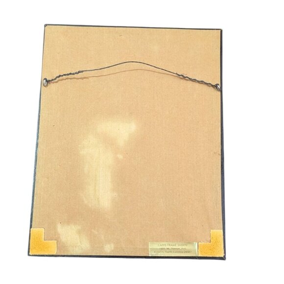 Hand-Stitched Floral Needlepoint Framed Wall Art \9x7 Cottage Farmhouse" - Picture 2 of 7